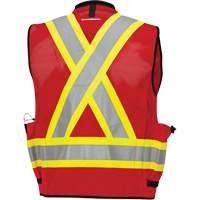 6678 High-Visibility Antimicrobial Mesh-Back Surveyor Vest, Red, Small, Polyester Advanced Consulting and Training Ltd.