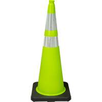 C&ocirc;ne de signalisation de premi&egrave;re qualit&eacute;, 36", Vert lime, Bande(s) r&eacute;fl&eacute;chissante(s) 4" & 6" Advanced Consulting and Training Ltd.