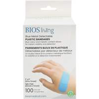 Bandages hydrofug&eacute;s bleu, Rectangulaire/carr&eacute;e, 3", Plastique d&eacute;tectable, St&eacute;rile Advanced Consulting and Training Ltd.