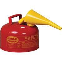 Bidon de s&eacute;curit&eacute; pour les produits inflammables avec entonnoir, Type I, Acier galvanis&eacute;, 2,5 gal. US, Rouge, Homologu&eacute; FM/List&eacute; UL/ULC Advanced Consulting and Training Ltd.