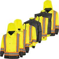 5057 Pioneer&reg; Yukon 7-in-1 Waterproof Winter Safety Parka, Polyester, Black/High Visibility Lime-Yellow, X-Small Advanced Consulting and Training Ltd.