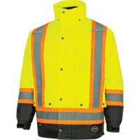 5057 Pioneer&reg; Yukon 7-in-1 Waterproof Winter Safety Parka, Polyester, Black/High Visibility Lime-Yellow, X-Small Advanced Consulting and Training Ltd.