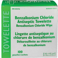 BZK Benzalkonium Chloride Towelette, Towelette, Antiseptic Advanced Consulting and Training Ltd.