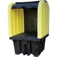 Yellow Roll Top Hardcover Spill Pallet, 65" L x 65" W x 101" H, 5000 lbs. Load Capacity Advanced Consulting and Training Ltd.
