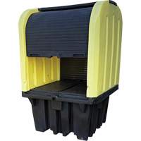 Yellow Roll Top Hardcover Spill Pallet, 65" L x 65" W x 101" H, 5000 lbs. Load Capacity Advanced Consulting and Training Ltd.