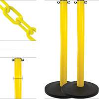 Ensemble de montants industriels avec chaîne en plastique, Hauteur de 37", Jaune Advanced Consulting and Training Ltd.