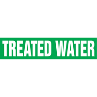 Marqueurs de tuyau "Treated Water", Autocollant, 2-1/2" h x 12" la, Blanc/vert Advanced Consulting and Training Ltd.