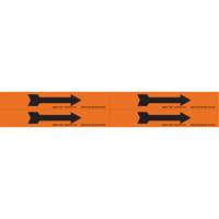 Marqueurs de tuyau avec fl&egrave;ches, Autocollant, 1-1/8" h x 7" la, Noir/orange Advanced Consulting and Training Ltd.