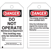 &eacute;tiquettes de verrouillage, Plastique, 3" la x 5-3/4" h, Anglais Advanced Consulting and Training Ltd.