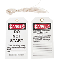 &eacute;tiquettes de verrouillage, Plastique, 3" la x 5-3/4" h, Anglais Advanced Consulting and Training Ltd.