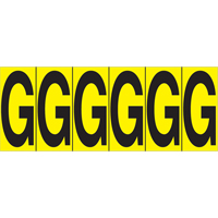 Individual Adhesive Letter Markers, G, 2-15/16" H, Black on Yellow Advanced Consulting and Training Ltd.