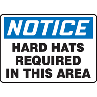 Enseigne  Hard Hats Required , 7" x 10", Vinyle, Anglais Advanced Consulting and Training Ltd.