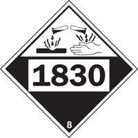 1830 Sulphuric Acid Corrosive Materials TDG Placard, Plastic Advanced Consulting and Training Ltd.