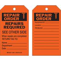 Safety Repair Tag, Polyester, 4" W x 7" H, English Advanced Consulting and Training Ltd.