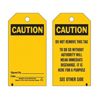 Accident Prevention Tags, Polyester, 3" W x 5-3/4" H, English Advanced Consulting and Training Ltd.