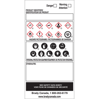 OTS WHMIS Labels, Vinyl, Sheet, 6" L x 3" W Advanced Consulting and Training Ltd.