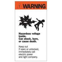 Enseigne Warning Hazardous Voltage, 8" x 4-1/2", Acrylique, Anglais avec pictogramme Advanced Consulting and Training Ltd.