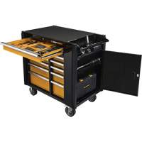Powered Tool Cart, 11 Drawers, 42-1/2" W x 24-7/16" D x 41" H, Black/Orange Advanced Consulting and Training Ltd.