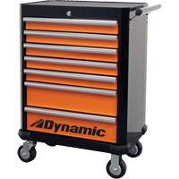 Armoire roulante, 7 tiroirs, 28" la x 18" p x 40" h, Noir/Orange Advanced Consulting and Training Ltd.