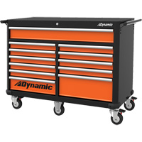Armoire roulante, 12 tiroirs, 53" la x 24" p x 41" h, Noir/Orange Advanced Consulting and Training Ltd.