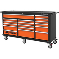 Armoire roulante, 17 tiroirs, 71" la x 24" p x 41" h, Noir/Orange Advanced Consulting and Training Ltd.