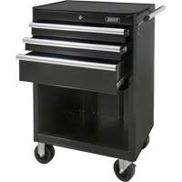 Chariot &agrave; outils industriel, 3 tiroirs, 29-4/5" la x 21-1/5" p x 38-4/5" h, Noir Advanced Consulting and Training Ltd.