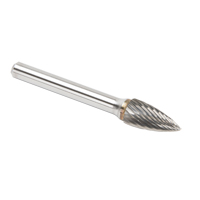 CLEVELAND Solid Carbide Burrs - Tree Shape Pointed End, SG-3, 9.53 mm Dia., 1/4" Shank Advanced Consulting and Training Ltd.