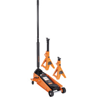 Service Jack with 4-Ton Vehicle Stands, 3.5 Ton(s) Capacity, 5-1/8" Lowered, 21" Raised, Manual Hydraulic Advanced Consulting and Training Ltd.