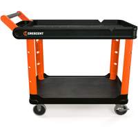 Chariot utilitaire industriel &agrave; 2 tablettes RAILWORKS avec roulettes dures de 5", 47" lo x 24-1/2" la x 34" h, Noir/Orange Advanced Consulting and Training Ltd.