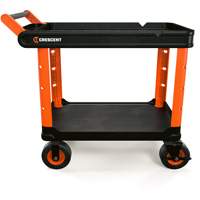 Chariot utilitaire industriel &agrave; 2 tablettes RAILWORKS avec roulettes de 8", 47" lo x 24-1/2" la x 37-4/5" h, Noir/Orange Advanced Consulting and Training Ltd.