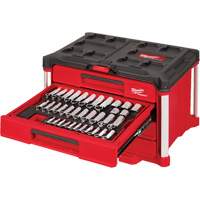 242-Piece 1/4”, 3/8” & 1/2” Drive Metric & SAE Ratchet & Socket Set with PACKOUT 4-Drawer Tool Box, 16-3/10" x 22-1/5" x 14-3/10", Black/Red Advanced Consulting and Training Ltd.