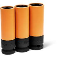 Jeu de douilles m&eacute;triques haute r&eacute;sistance pour protecteurs de roues, 3 Mcx, Chocs, Prise de 1/2", Profond Advanced Consulting and Training Ltd.