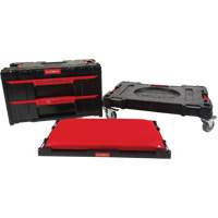 Ensemble de coffres &agrave; outils Arx de 3 morceaux avec socle &agrave; roulettes pivotantes, 23-1/10" x 15" x 13-2/5', Noir Advanced Consulting and Training Ltd.