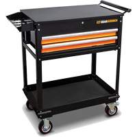 Chariot utilitaire, 2 tiroirs, 32-1/2" la x 42" h, Noir/Orange Advanced Consulting and Training Ltd.