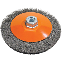 Saucer Cup Brush With Knot-Twisted Wires, 5" Dia., 0.02" Fill, 5/8"-11 Arbor, Steel Advanced Consulting and Training Ltd.