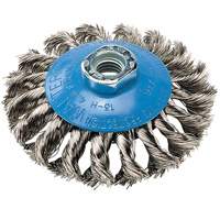 Knot-Twisted Saucer Cup Wire Wheel, 7" Dia., 0.02" Fill, 5/8"-11 Arbor, Aluminum/Stainless Steel Advanced Consulting and Training Ltd.