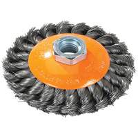 Knot-Twisted Saucer Cup Wire Wheel, 7" Dia., 0.02" Fill, 5/8"-11 Arbor, Steel Advanced Consulting and Training Ltd.