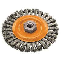Brosse rotative &agrave; fils nou&eacute;s large, Dia. 4", Fils 0,02", Arbre 5/8"-11, Acier Advanced Consulting and Training Ltd.