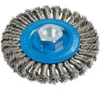 Brosse rotative &agrave; fils nou&eacute;s large, Dia. 4-1/2", Fils 0,02", Arbre 5/8"-11, Aluminium/Acier inoxydable Advanced Consulting and Training Ltd.