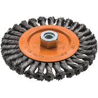 Brosse rotative &agrave; fils nou&eacute;s large, Arbre 5/8"-11, Acier Advanced Consulting and Training Ltd.