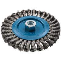 Brosse rotative &agrave; fils nou&eacute;s large, Dia. 6", Fils 0,02", Arbre 5/8"-11, Aluminium/Acier inoxydable Advanced Consulting and Training Ltd.