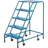 Rolling Step Ladder, 5 Steps, 18" Step Width, 46" Platform Height, Steel Advanced Consulting and Training Ltd.