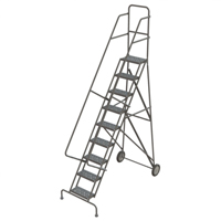 &eacute;chelles roulantes en acier, 9 marches, Largeur de la marche 16", Hauteur de la plateforme 90", Acier Advanced Consulting and Training Ltd.