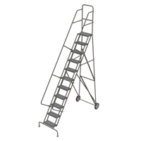 Steel Rolling Ladder, 11 Steps, 16" Step Width, 110" Platform Height, Steel Advanced Consulting and Training Ltd.