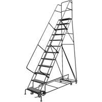 All Directional Rolling Ladder, 12 Steps, 24" Step Width, 120" Platform Height, Steel Advanced Consulting and Training Ltd.