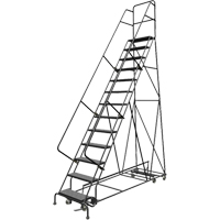 All Directional Rolling Ladder, 13 Steps, 24" Step Width, 130" Platform Height, Steel Advanced Consulting and Training Ltd.