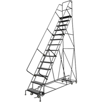 All Directional Rolling Ladder, 14 Steps, 24" Step Width, 140" Platform Height, Steel Advanced Consulting and Training Ltd.