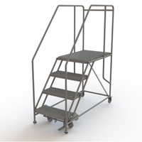 Mobile Work Platform, Steel, 4 Steps, 40" H, 35" D, 24" Step, Serrated Advanced Consulting and Training Ltd.