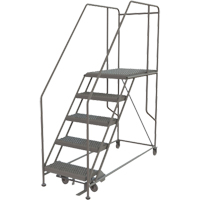 Mobile Work Platform, Steel, 5 Steps, 50" H, 35" D, 24" Step, Serrated Advanced Consulting and Training Ltd.