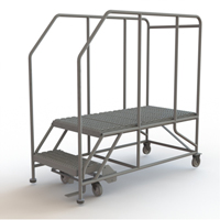 Mobile Work Platform, Steel, 2 Steps, 20" H, 47" D, 24" Step, Serrated Advanced Consulting and Training Ltd.